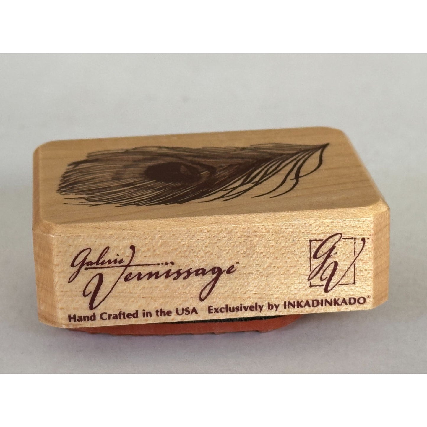 Inkadinkado Rubber Stamp Peacock Feather Wildlife Wonder Cardmaking Craft Wooden