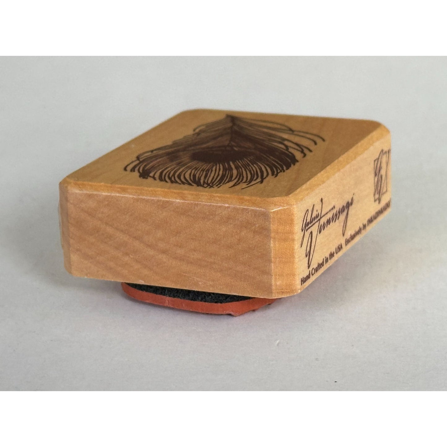 Inkadinkado Rubber Stamp Peacock Feather Wildlife Wonder Cardmaking Craft Wooden