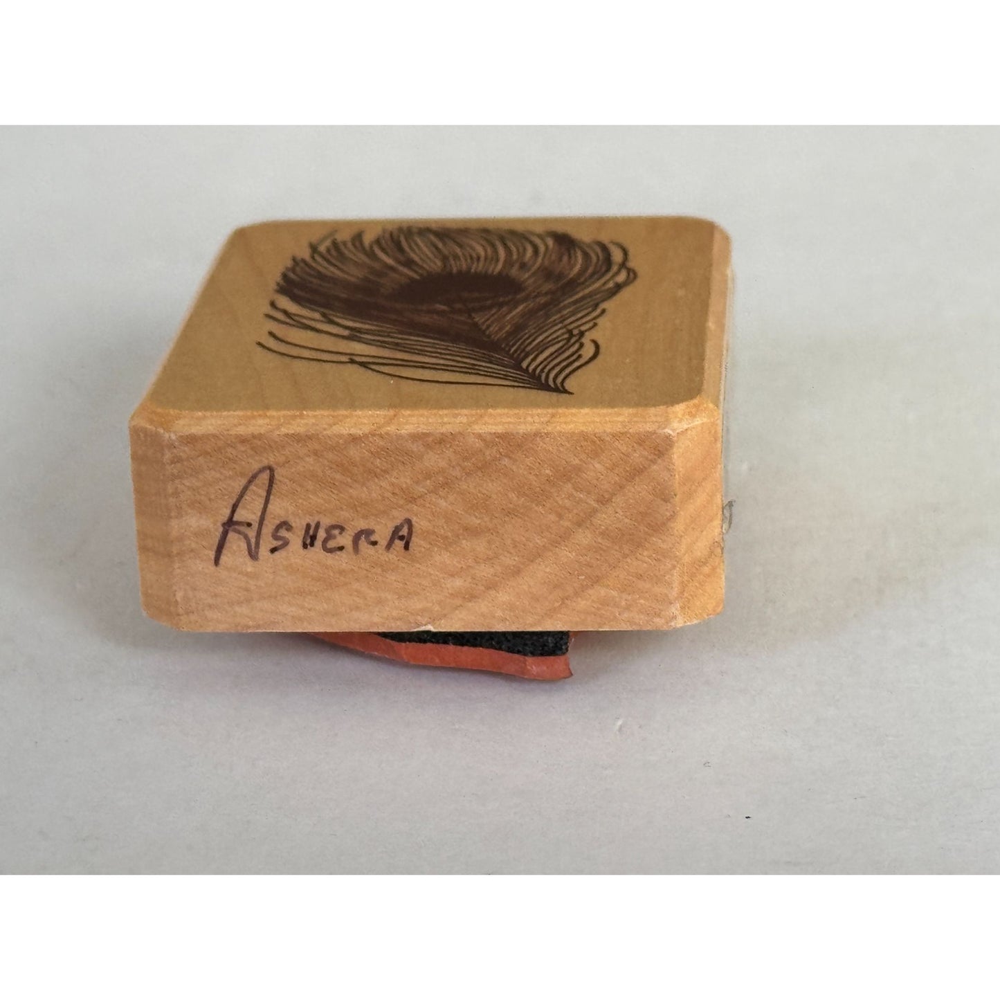 Inkadinkado Rubber Stamp Peacock Feather Wildlife Wonder Cardmaking Craft Wooden