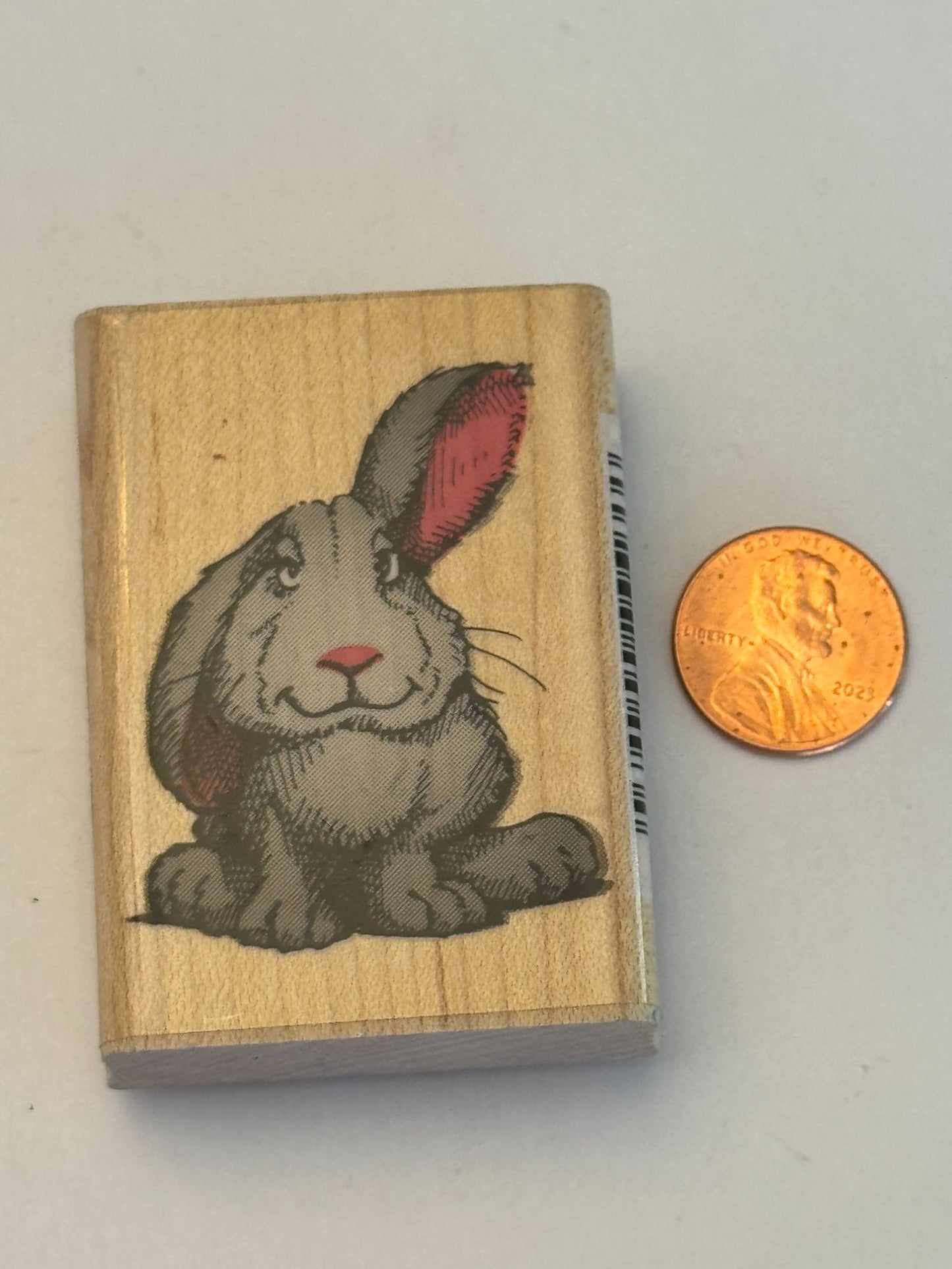 Comotion Rubber Stamp Harry Hare Easter Rabbit Animal Pet Listening Ear Attitude