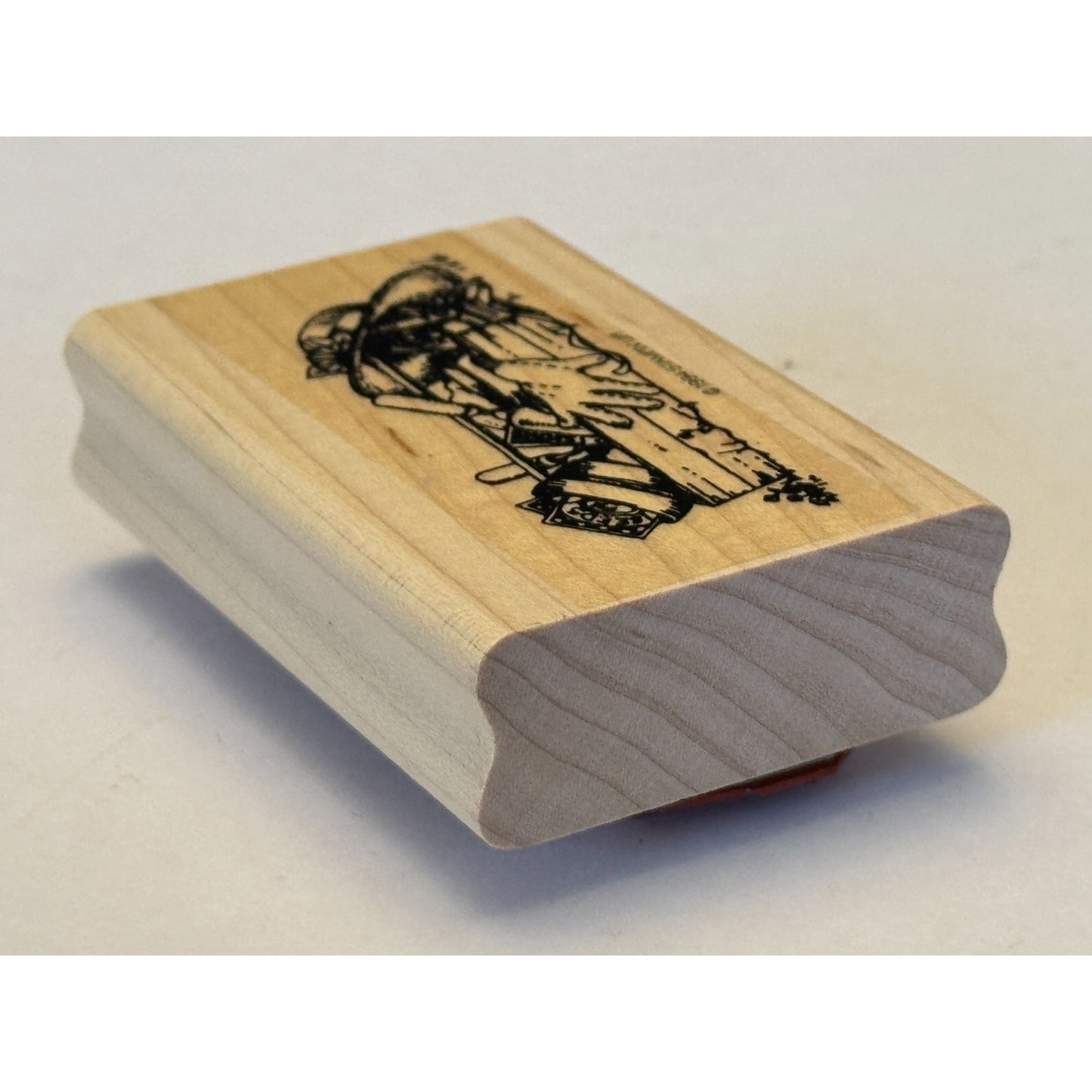 Stampin Up Rubber Stamp Garden Tools Sun Hat Gardener Gardening Card Making Wood