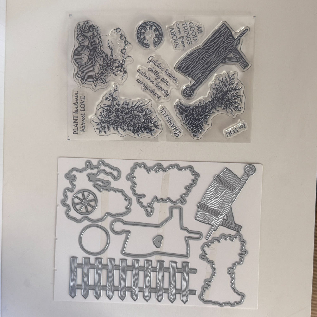 Stampin Up Photopolymer Stamp Set Autumn Goodness with Dies Thanksgiving Harvest Wheelbarrow Cardmaking