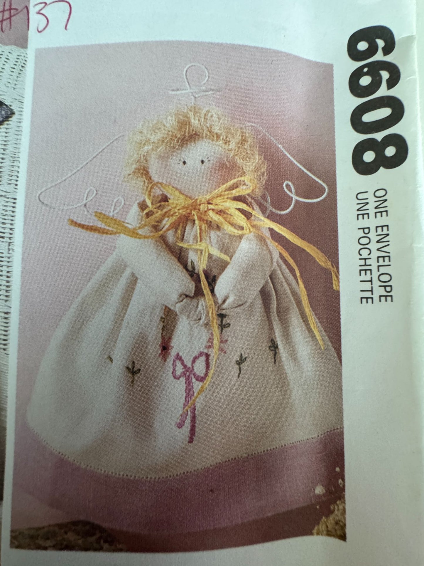 McCalls Sewing Pattern 6608 Angel Doll Heavenly Accents Christmas Ornaments Uncut Fabric Angels