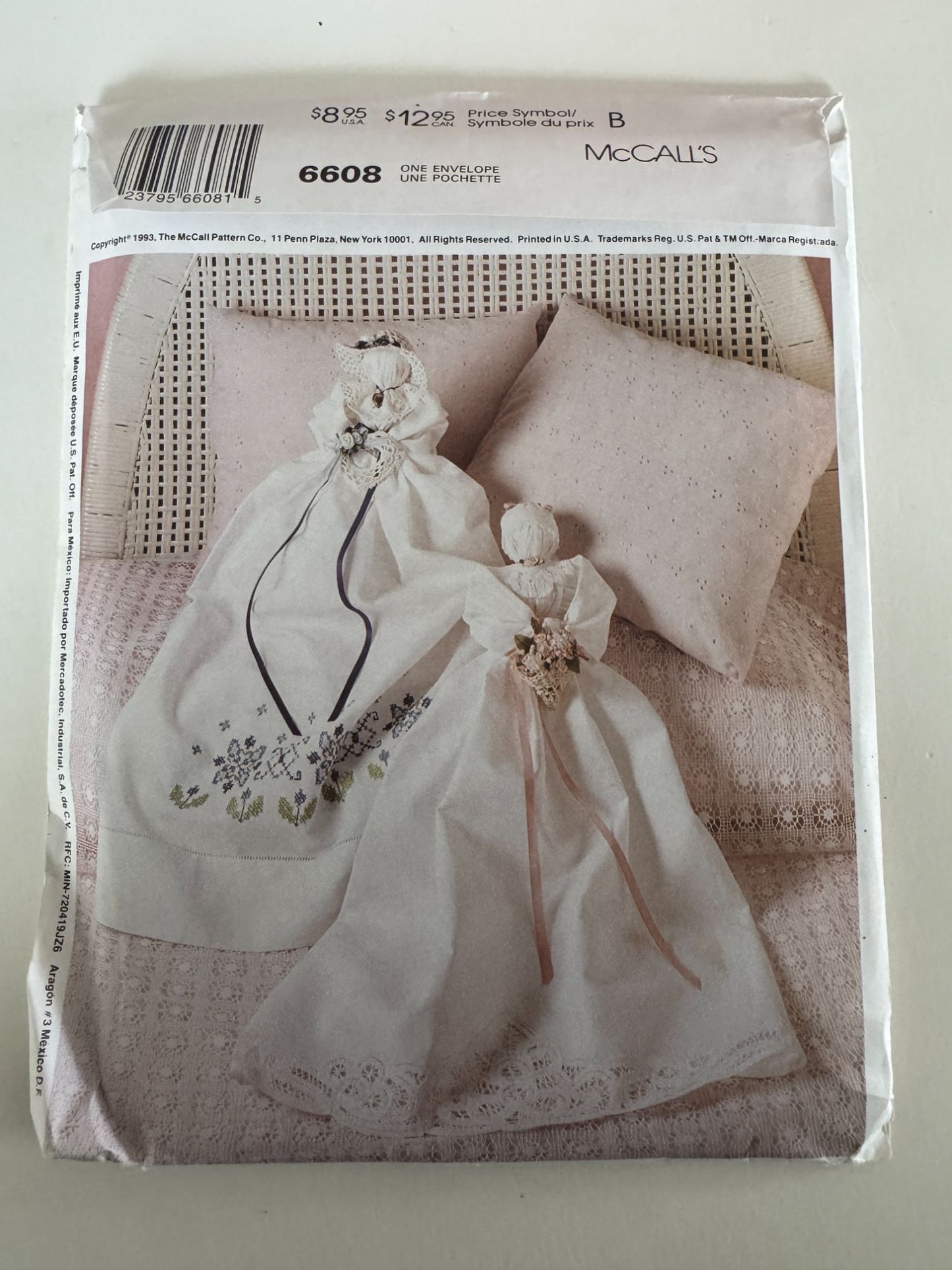 McCalls Sewing Pattern 6608 Angel Doll Heavenly Accents Christmas Ornaments Uncut Fabric Angels
