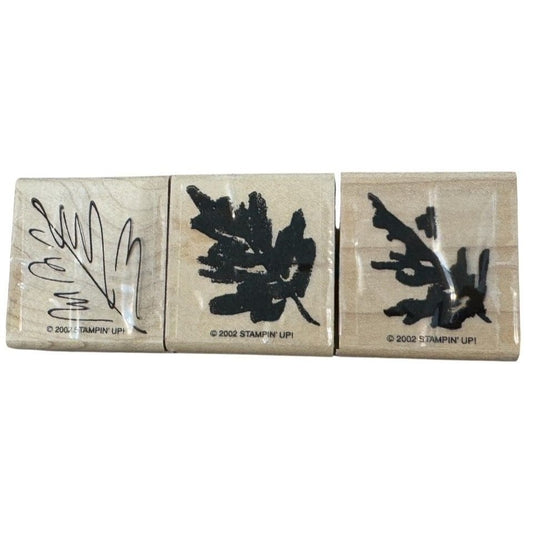 Stampin Up Rubber Stamps Leaf Leaves Two Step Stampin Watercolor Layers Set of 3