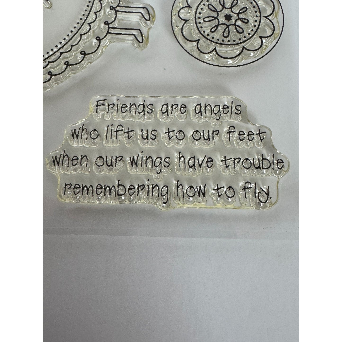 CTMH My Acrylix Acrylic Stamp Set Angel Friends Friendship Thank Heaven Words