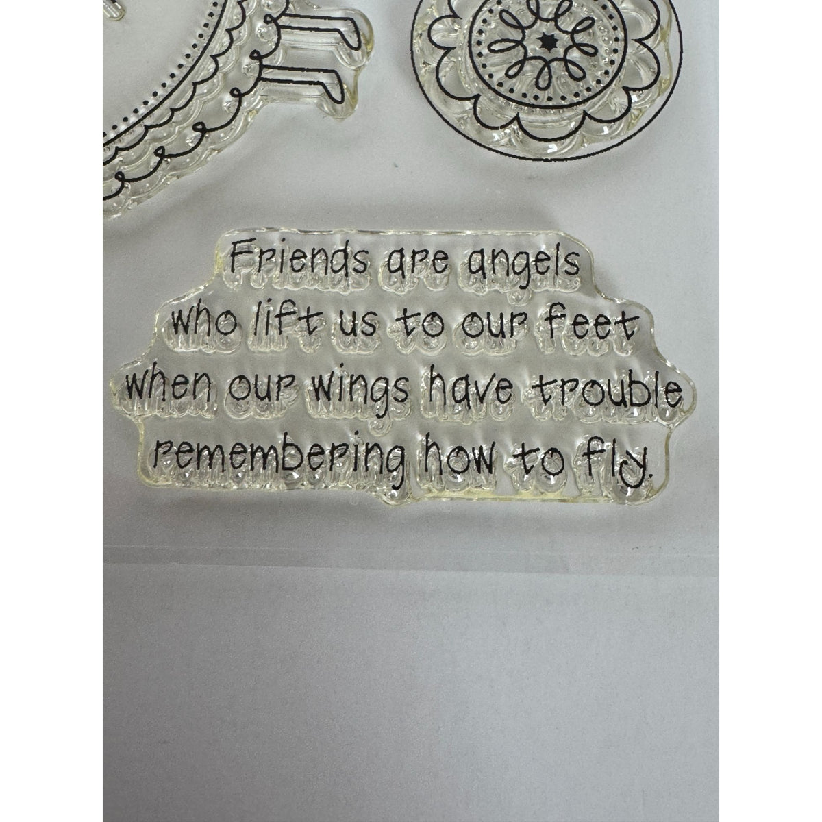 CTMH My Acrylix Acrylic Stamp Set Angel Friends Friendship Thank Heaven Words