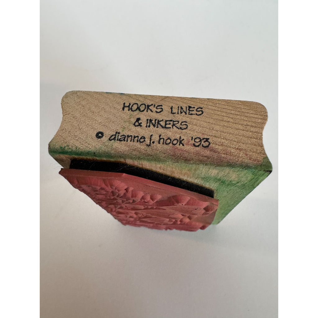 Hooks Lines and Inkers Rubber Stamp Heart Blooms Floral Ladybug Flower Garden