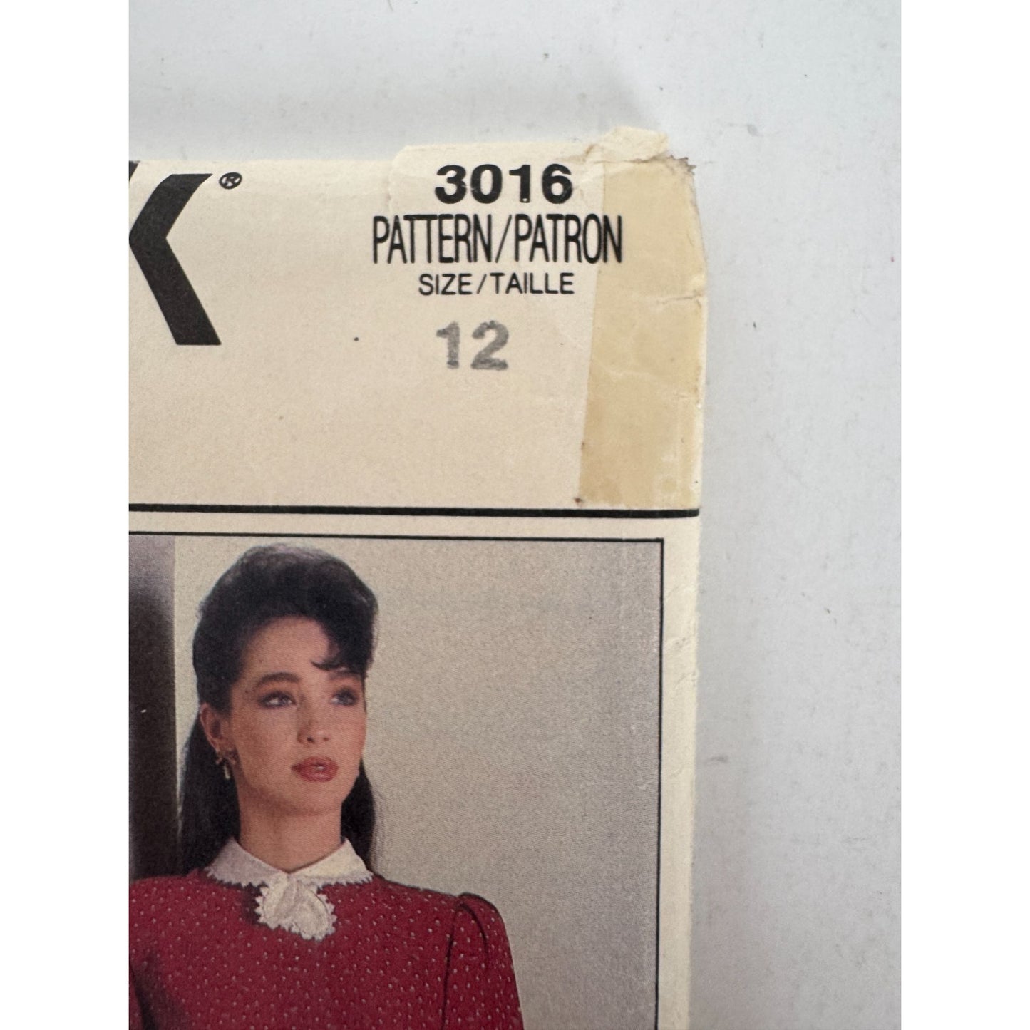 Butterick Sewing Pattern 3016 Prairie Dress Puff Sleeves Lace Trim Vtg 1980s 12