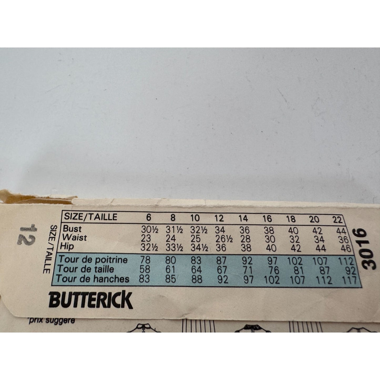 Butterick Sewing Pattern 3016 Prairie Dress Puff Sleeves Lace Trim Vtg 1980s 12