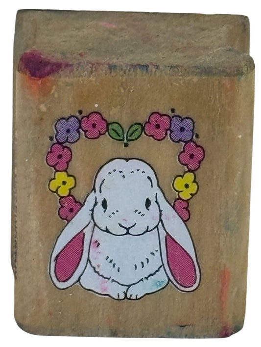 Noteworthy Rubber Stamp Flower Bunny Flowers Small Easter Spring Card Making Art