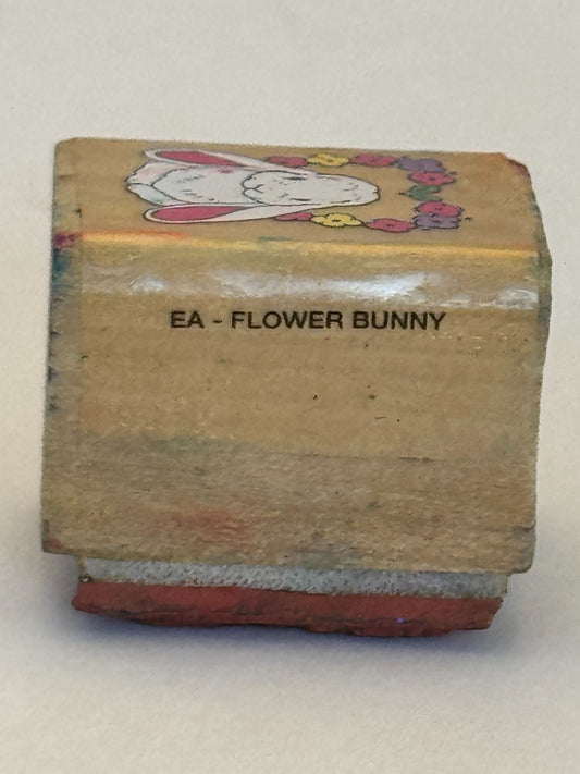 Noteworthy Rubber Stamp Flower Bunny Flowers Small Easter Spring Card Making Art