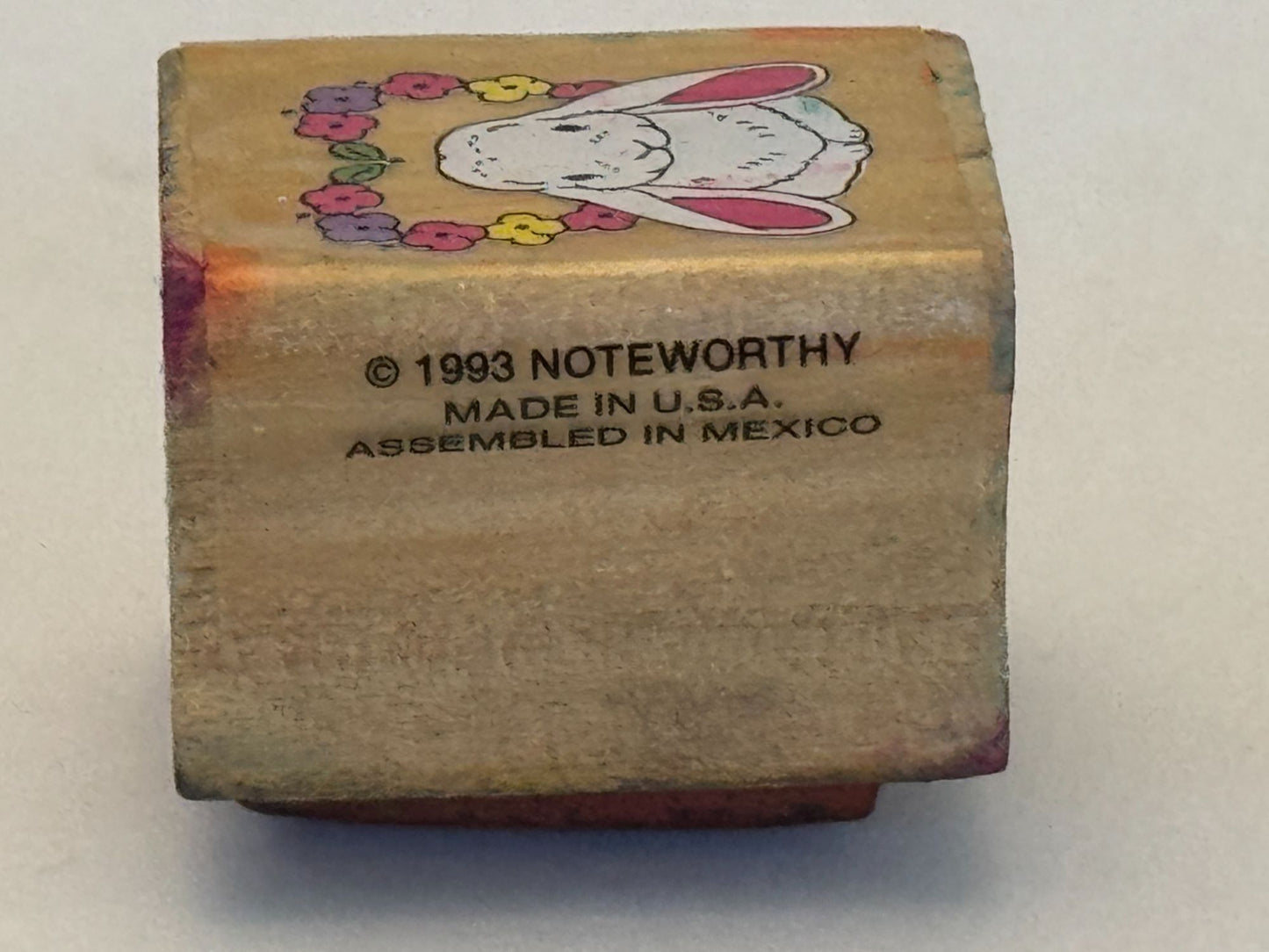 Noteworthy Rubber Stamp Flower Bunny Flowers Small Easter Spring Card Making Art