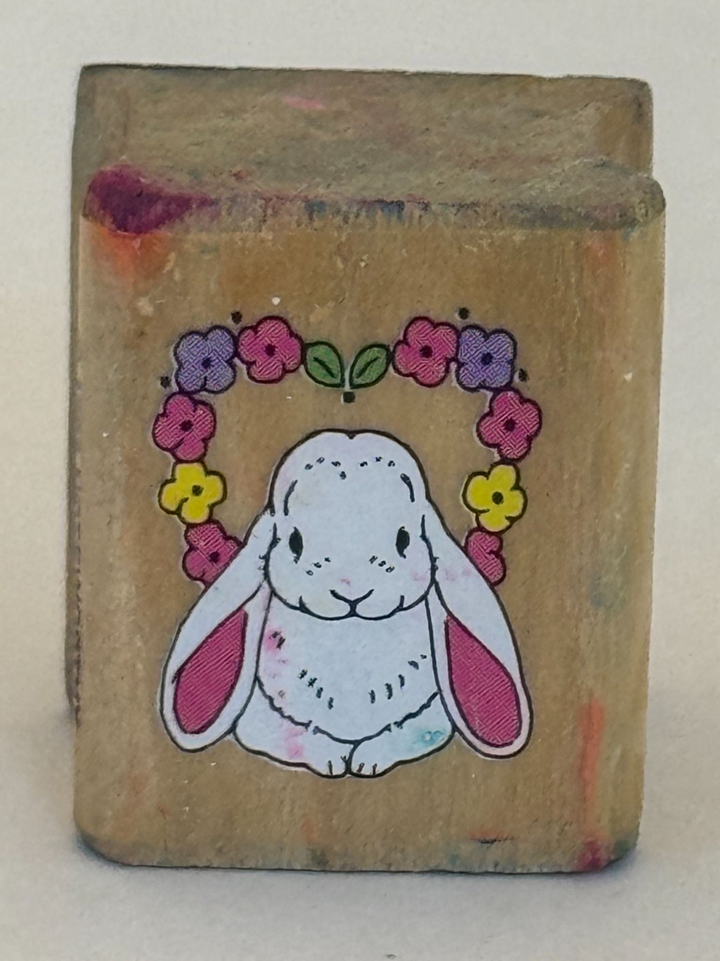Noteworthy Rubber Stamp Flower Bunny Flowers Small Easter Spring Card Making Art