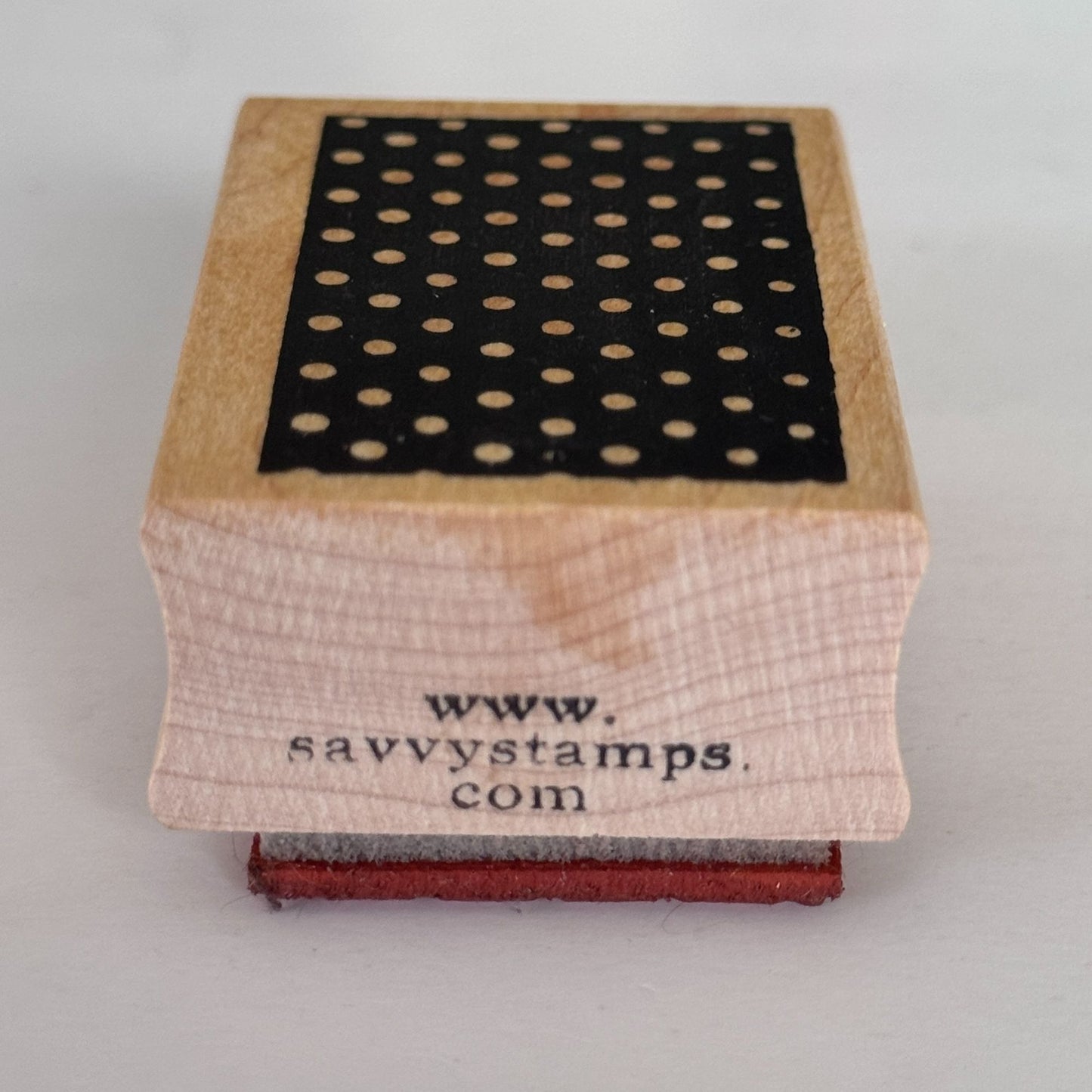 Savvy Stamps Rubber Stamp Polka Dot Background Pattern Rectangle Cardmaking Wood