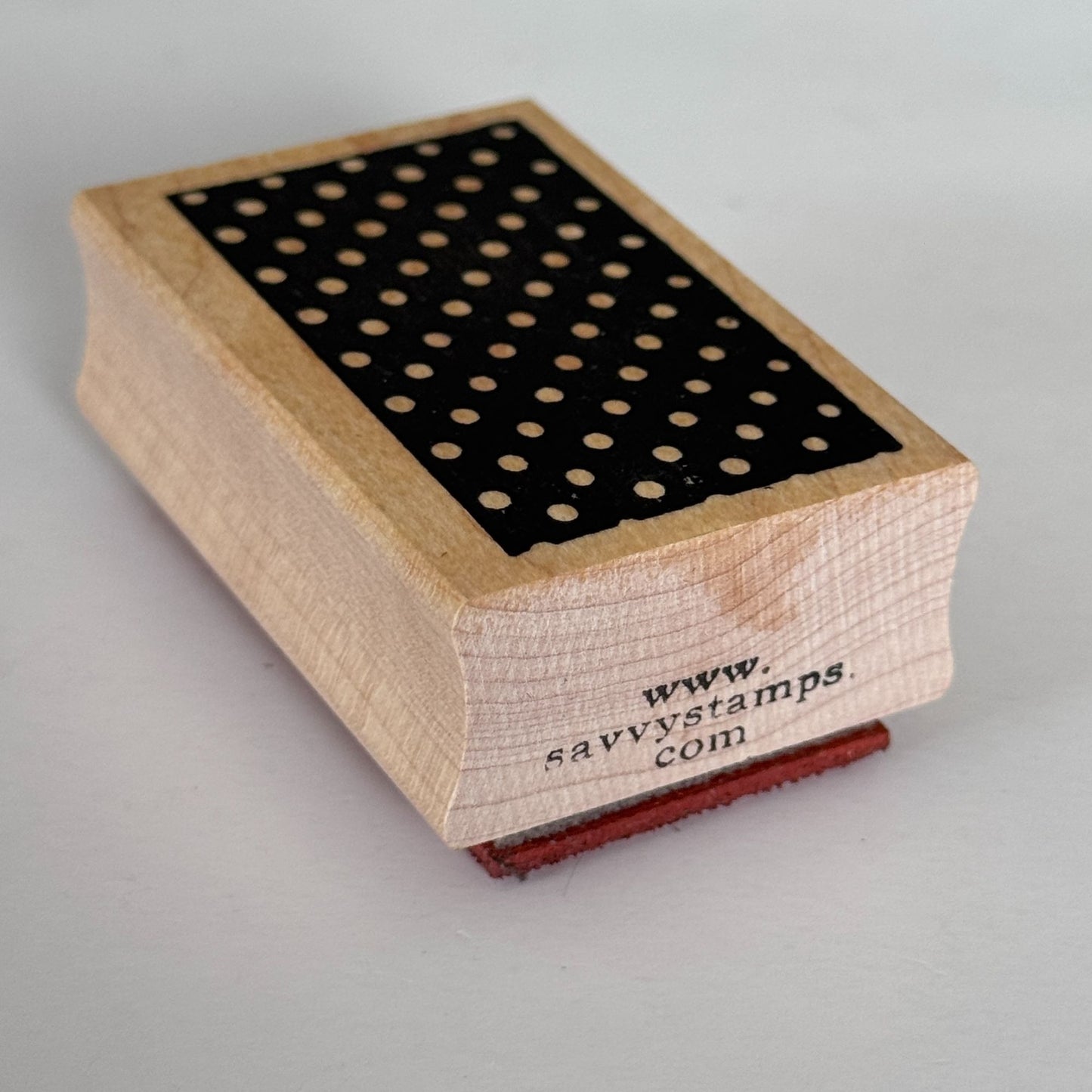 Savvy Stamps Rubber Stamp Polka Dot Background Pattern Rectangle Cardmaking Wood