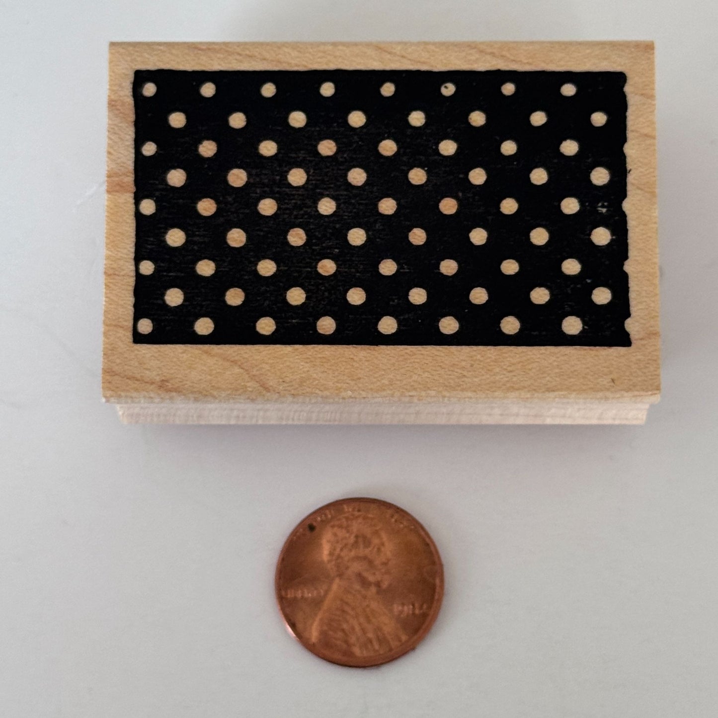 Savvy Stamps Rubber Stamp Polka Dot Background Pattern Rectangle Cardmaking Wood