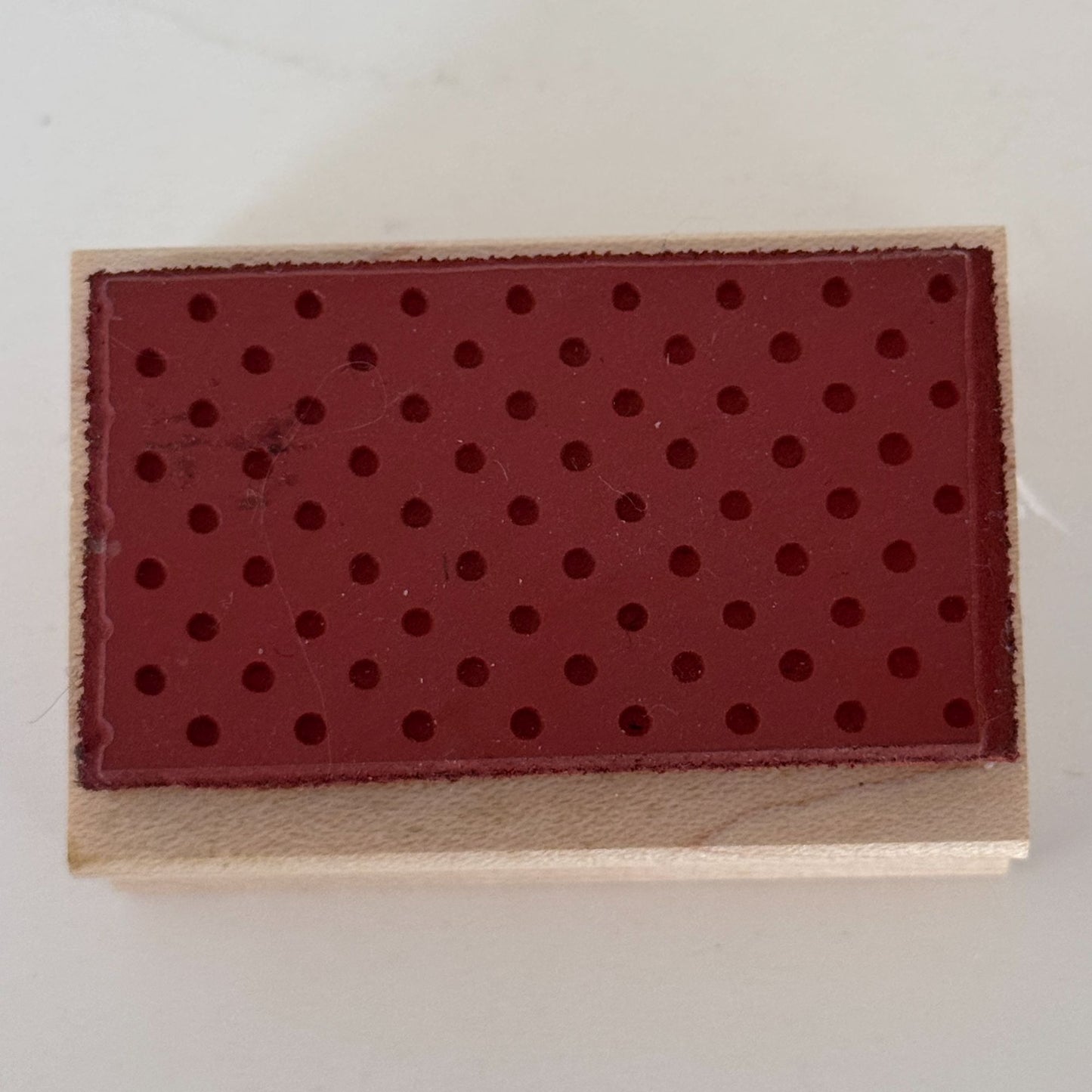 Savvy Stamps Rubber Stamp Polka Dot Background Pattern Rectangle Cardmaking Wood