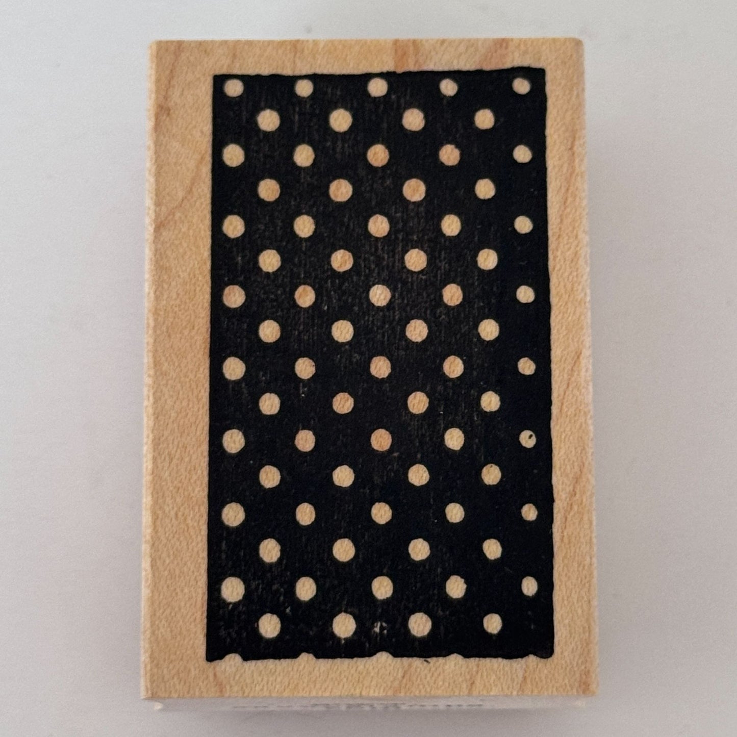Savvy Stamps Rubber Stamp Polka Dot Background Pattern Rectangle Cardmaking Wood