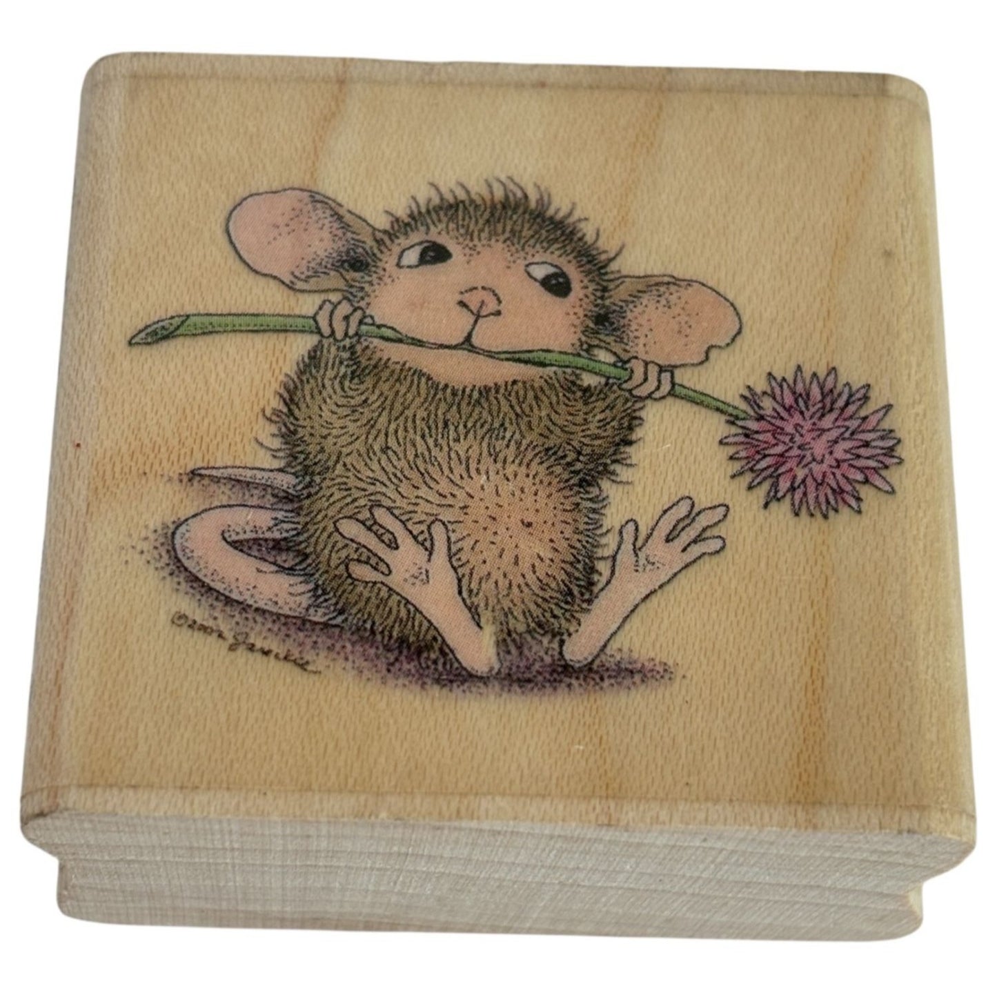 House Mouse Rubber Stamp Mudpie Munch Mouse Animal Flower Card Making