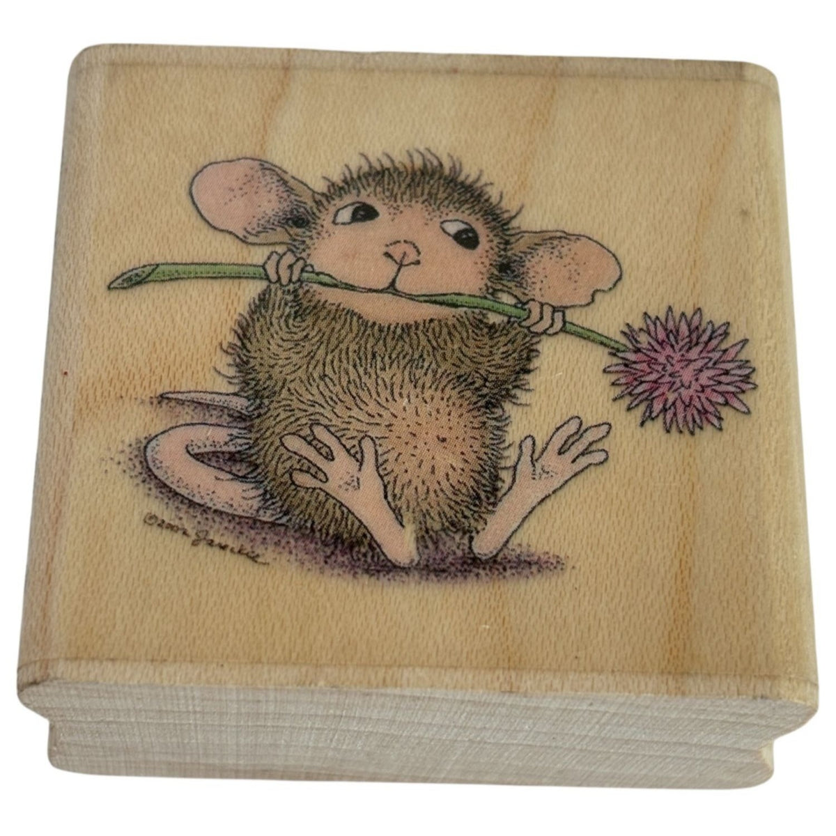 House Mouse Rubber Stamp Mudpie Munch Mouse Animal Flower Card Making