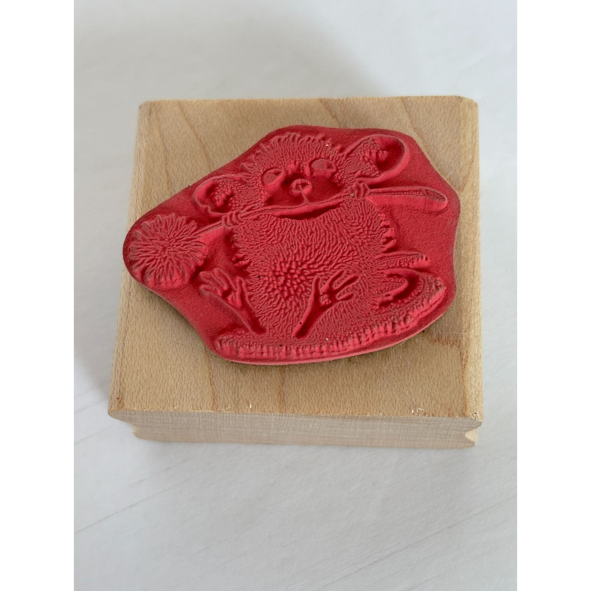 House Mouse Rubber Stamp Mudpie Munch Mouse Animal Flower Card Making