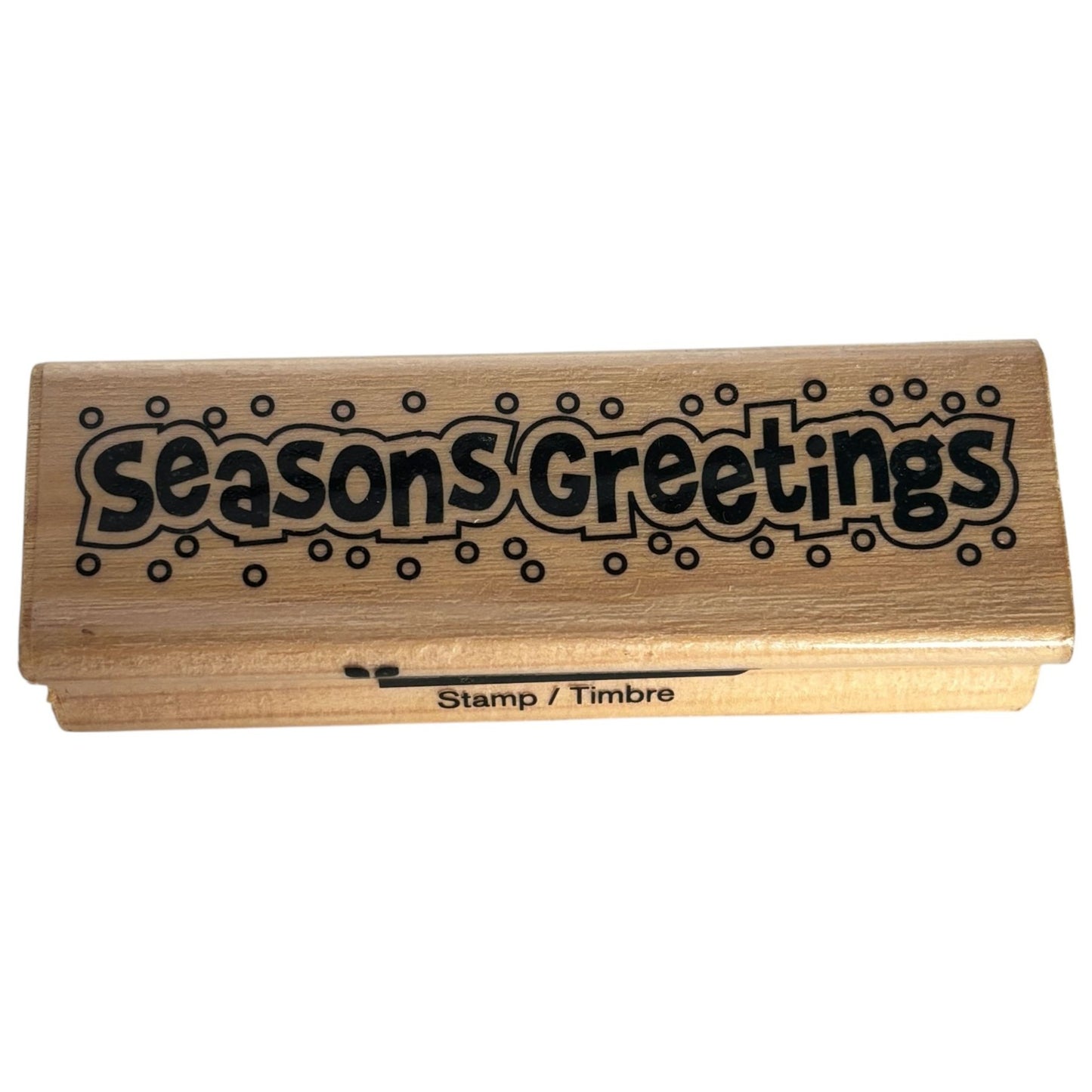 CraftSmart Rubber Stamp Seasons Greetings Holiday Christmas Card Making Words