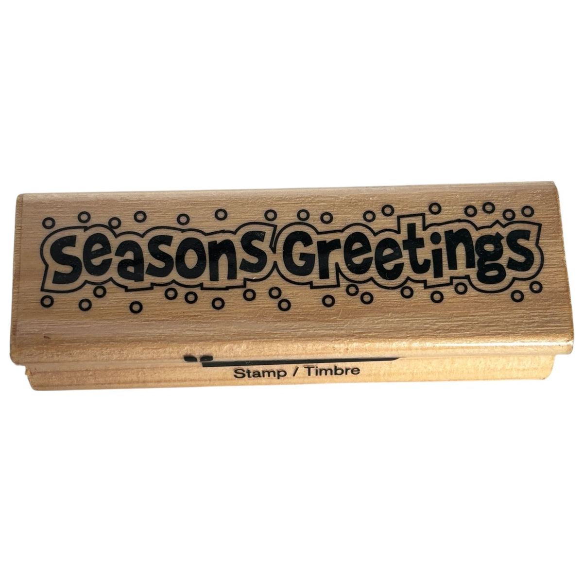 CraftSmart Rubber Stamp Seasons Greetings Holiday Christmas Card Making Words