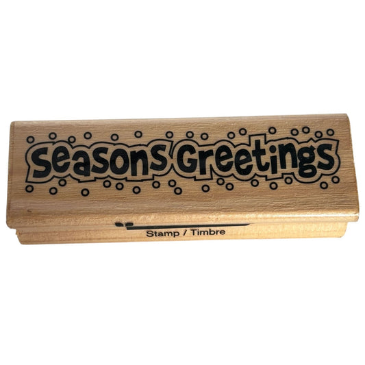 CraftSmart Rubber Stamp Seasons Greetings Holiday Christmas Card Making Words
