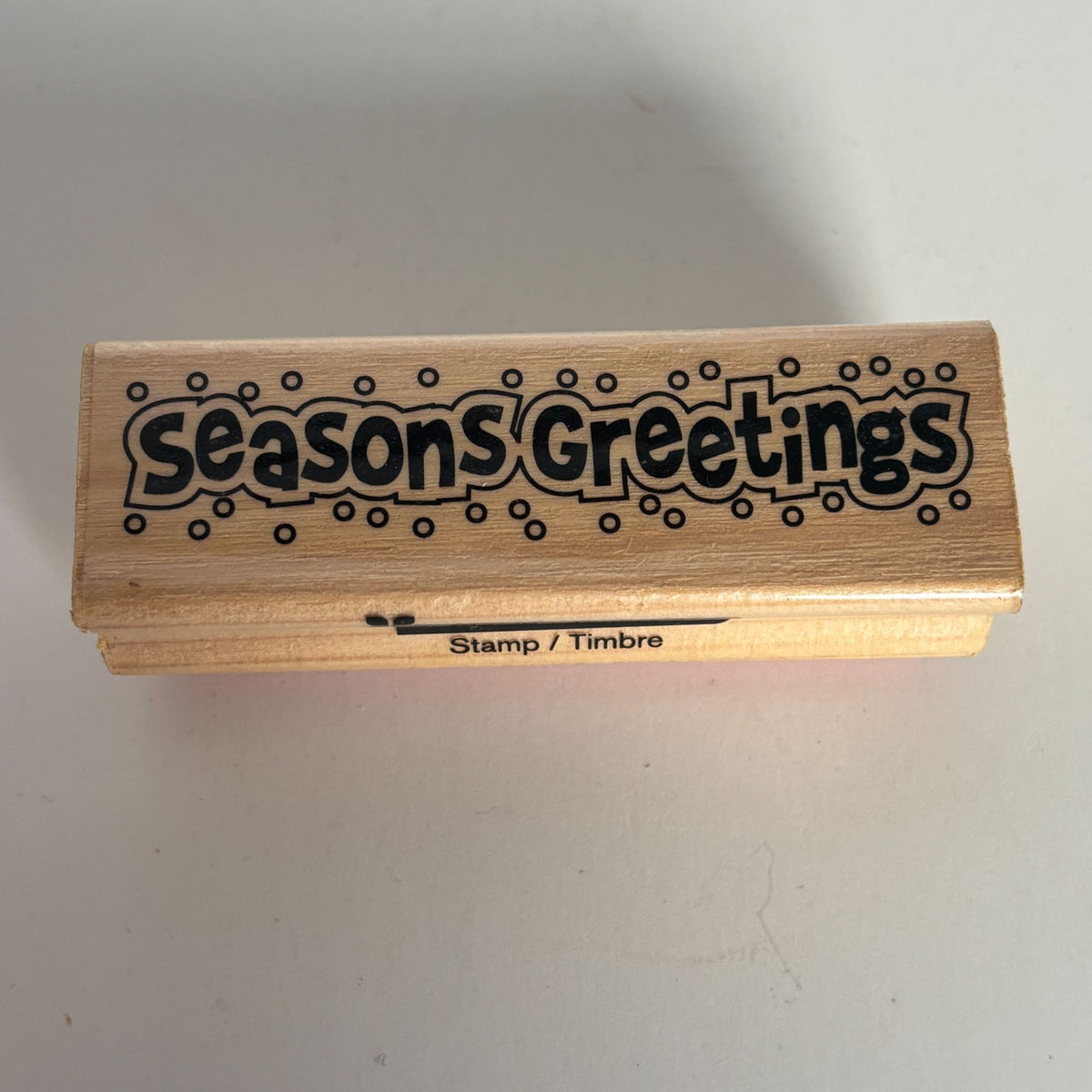 CraftSmart Rubber Stamp Seasons Greetings Holiday Christmas Card Making Words