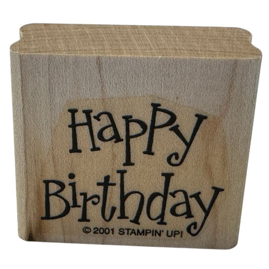 Stampin Up Rubber Stamp Happy Birthday Card Making Words Sentiment Paper Craft