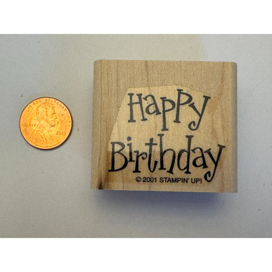 Stampin Up Rubber Stamp Happy Birthday Card Making Words Sentiment Paper Craft