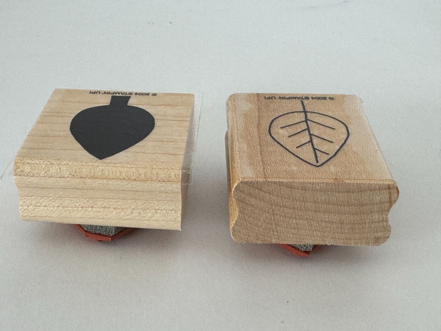 Stampin Up Rubber Stamps Elm Leaves Fall Leaf Two Step Shapes Shadows Card Craft