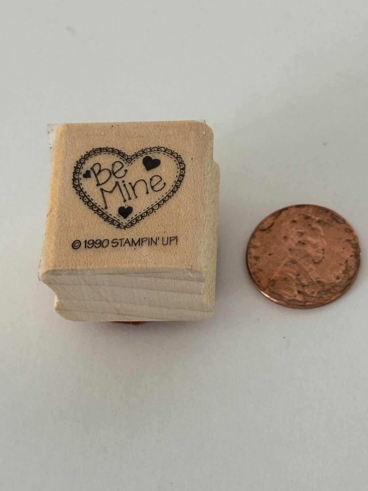 Stampin Up Rubber Stamp Be Mine Heart Valentines Day Card Making Sentiment Words