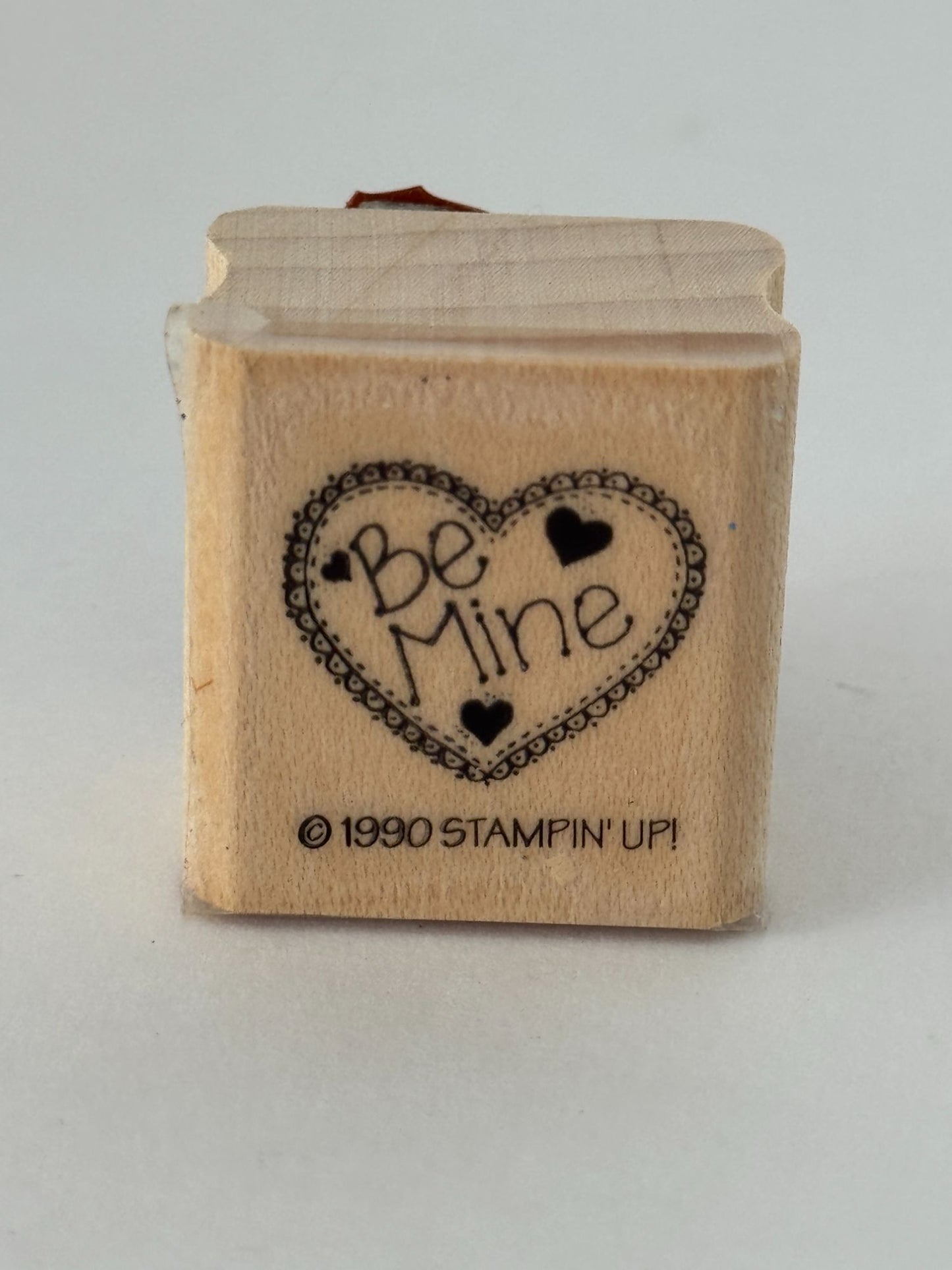 Stampin Up Rubber Stamp Be Mine Heart Valentines Day Card Making Sentiment Words