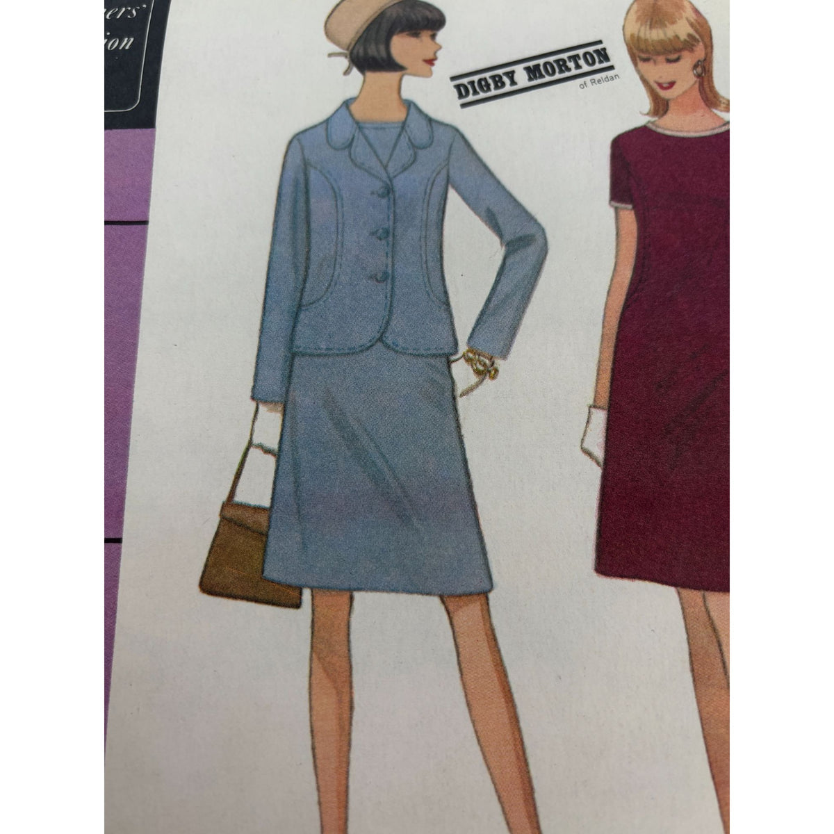 McCalls Sewing Pattern 8460 Dress Jacket Ensemble 12 Digby Morton Vintage 1960s