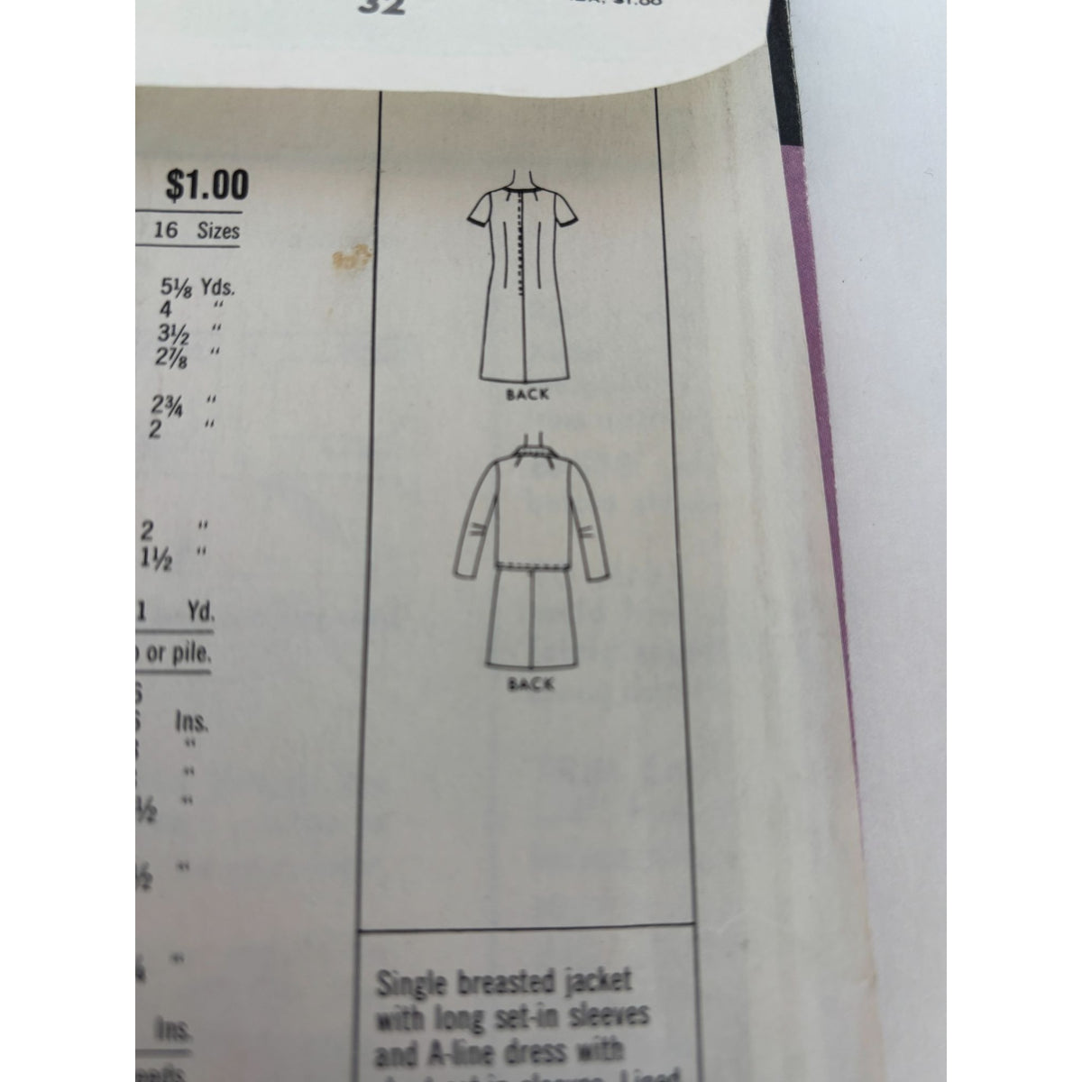 McCalls Sewing Pattern 8460 Dress Jacket Ensemble 12 Digby Morton Vintage 1960s