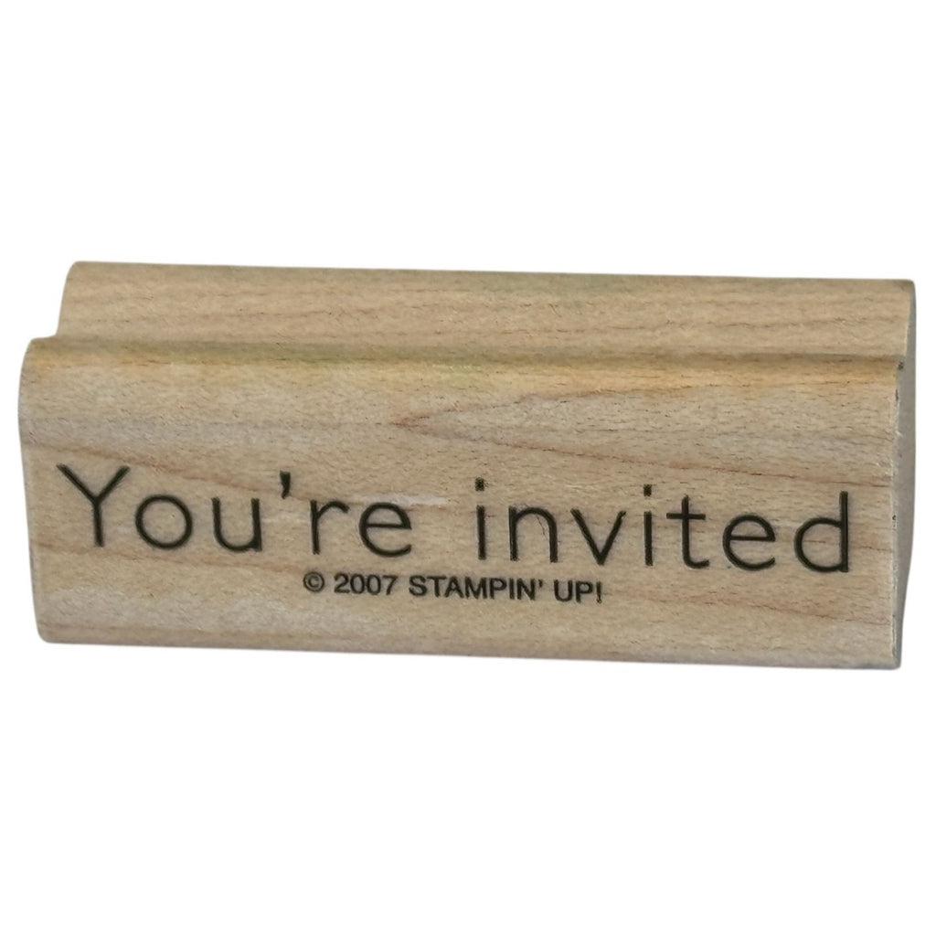 Stampin Up Rubber Stamp Party Invitation You Are Invited Card Making Words Small