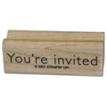 Stampin Up Rubber Stamp Party Invitation You Are Invited Card Making Words Small