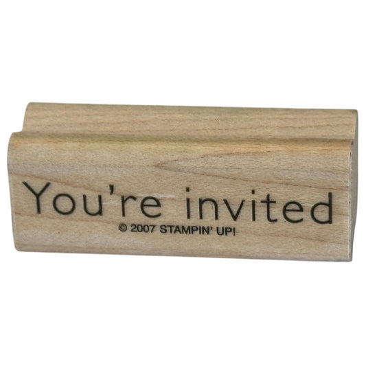 Stampin Up Rubber Stamp Party Invitation You Are Invited Card Making Words Small