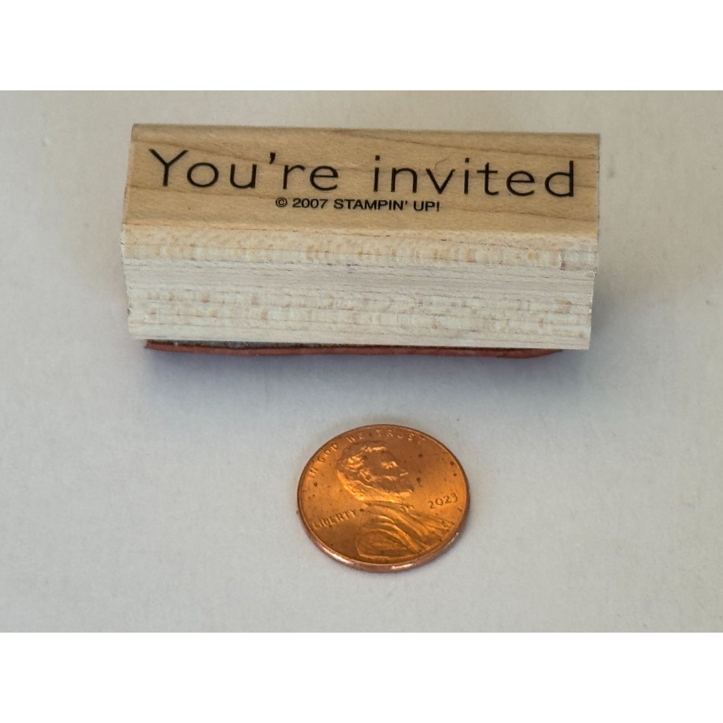 Stampin Up Rubber Stamp Party Invitation You Are Invited Card Making Words Small