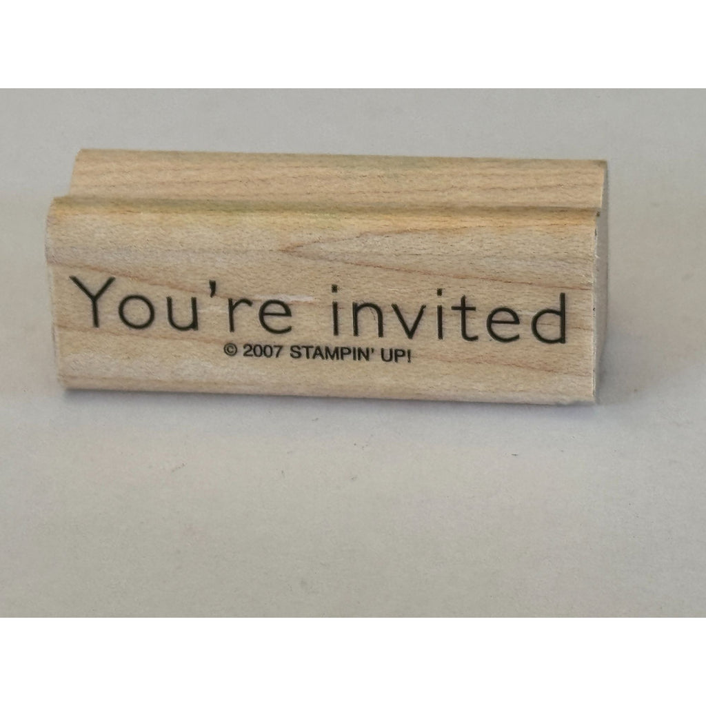 Stampin Up Rubber Stamp Party Invitation You Are Invited Card Making Words Small
