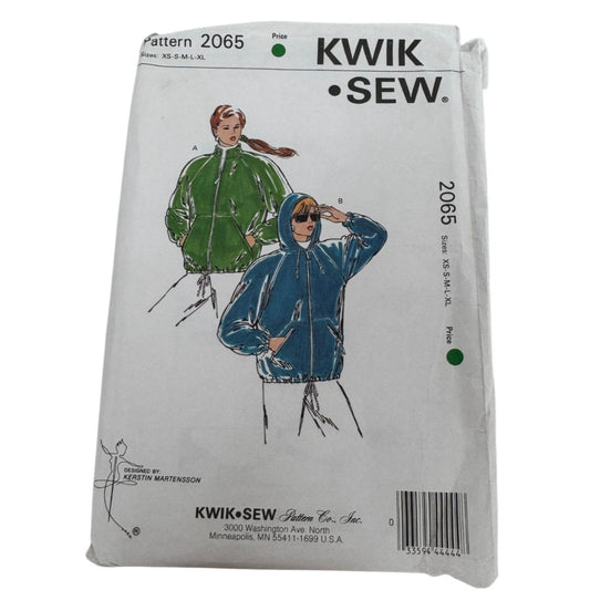 Kwik Sew Sewing Pattern 2065 Misses Loose Fitting Jacket Raglan Sleeves UC XS-XL