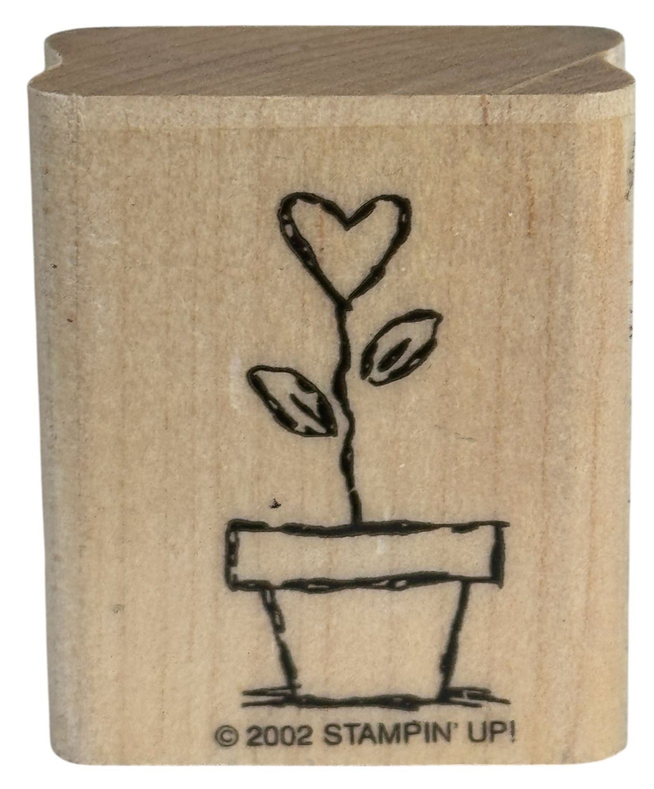 Stampin Up Rubber Stamp Heart Flower Pot Garden Grows Love Valentines Day Card