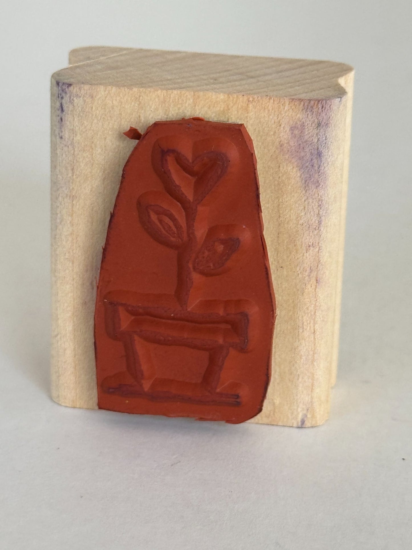 Stampin Up Rubber Stamp Heart Flower Pot Garden Grows Love Valentines Day Card