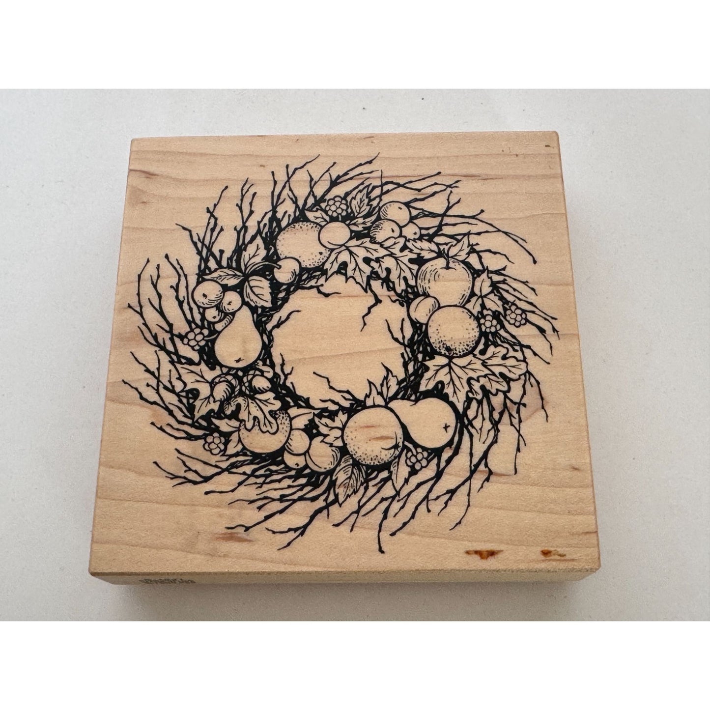 PSX Rubber Stamp Fruit Twig Wreath Fruit Harvest Pear Orange Fall Country K-1541