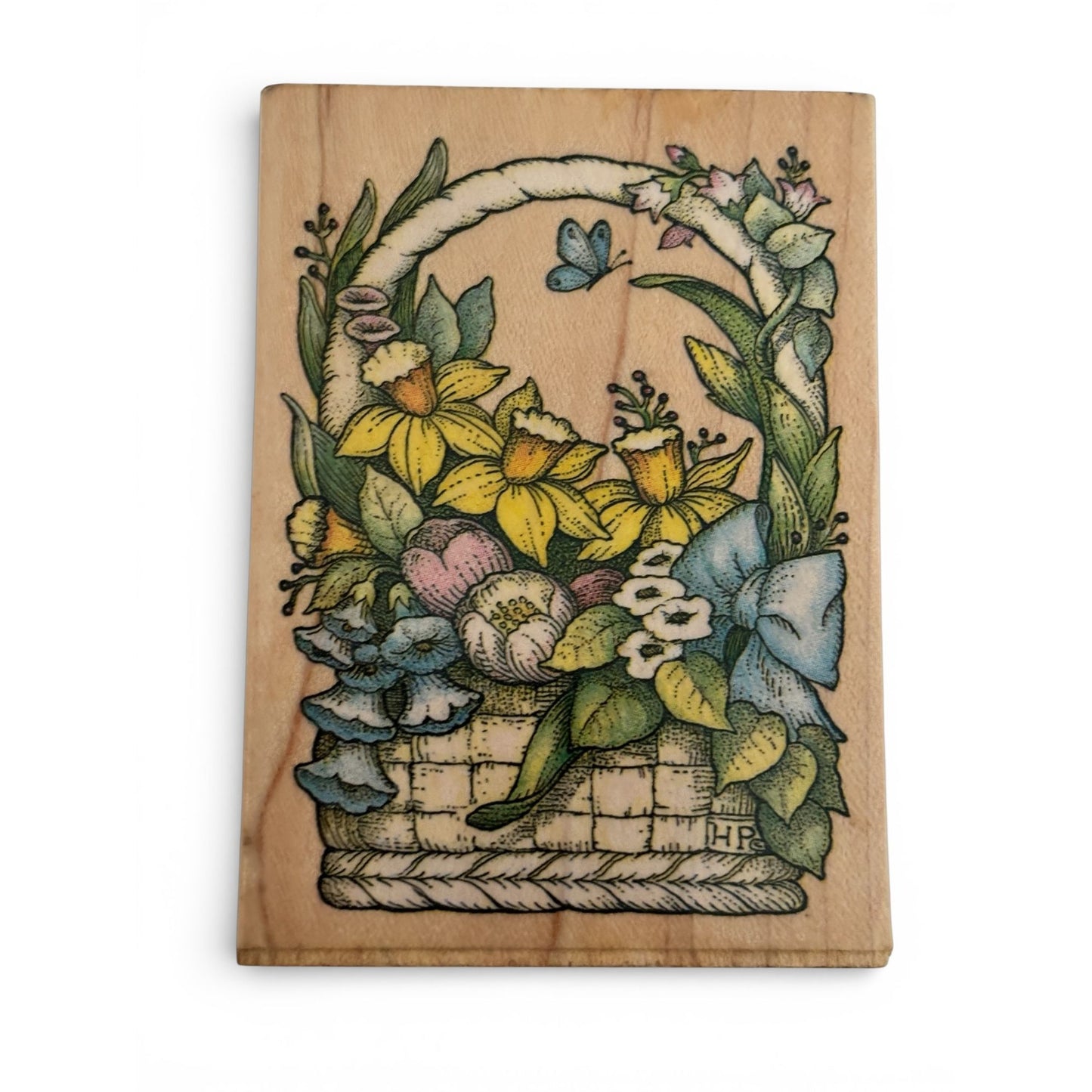 All Night Media Rubber Stamp Spring Bouquet Easter Basket Flowers Cardmaking