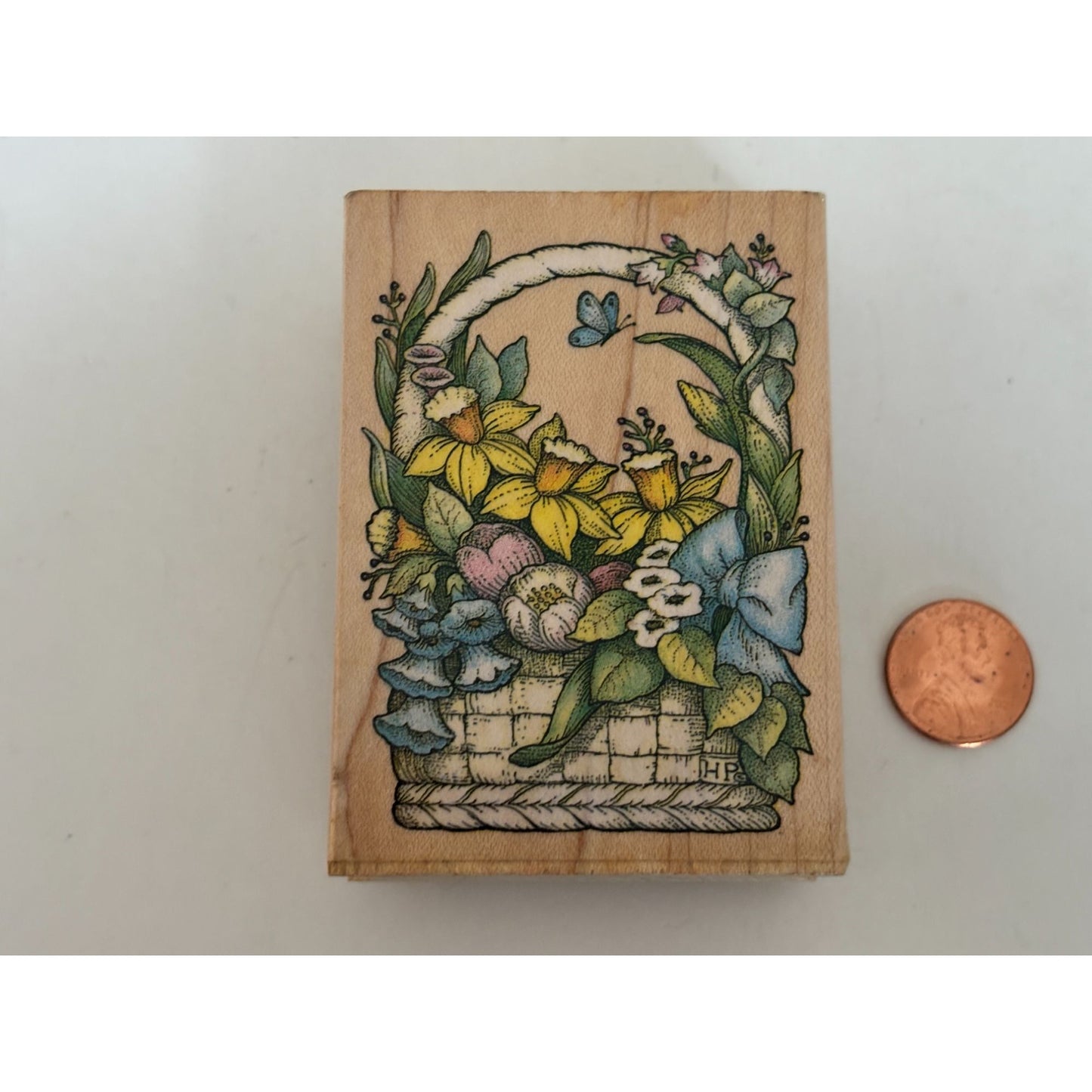 All Night Media Rubber Stamp Spring Bouquet Easter Basket Flowers Cardmaking