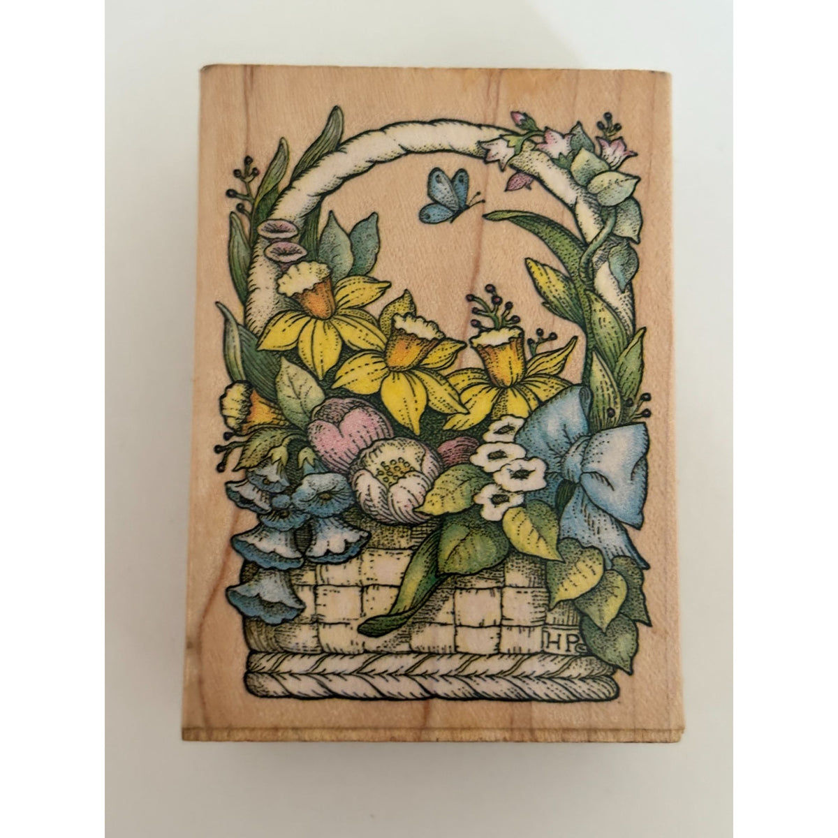All Night Media Rubber Stamp Spring Bouquet Easter Basket Flowers Cardmaking