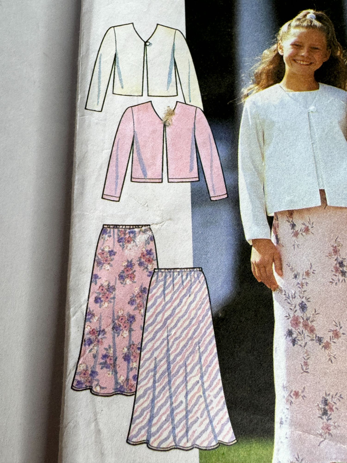Simplicity Sewing Pattern 8550 Girls Jacket Top Skirt Pants Sizes 7 8 10 Easy UC